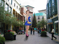 giantess collage high_heels wonderslug dress mini_giantess natalie_portman people between_buildings looking_into_distance sidewalk oblivious_bystanders