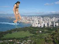 collage city mega ocean buildings wonderslug looking_down hawaii michelle_rodriguez wading honolulu