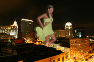 giantess collage city cleavage wonderslug dress legs walking night rooftop city_lights rachel_stevens