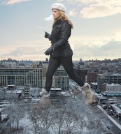 giantess collage mega gloves wonderslug boots kelly_brook walking_through_city fur_cap