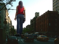 giantess collage city brunette dark night