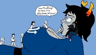 drawing giantess vore horns color glasses shrunken_people homestuck aranea_serket vriska_serket willingly_swallowed