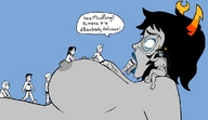 drawing giantess nude vore horns color glasses huge_breasts shrunken_people homestuck aranea_serket vriska_serket willingly_swallowed