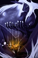 breasts drawing giantess white_hair nude feet furry anthro color large_breasts long_hair toes water waterfall moon sitting between_legs open_mouth night outdoors legs_spread stars source_needed my_little_pony horn applejack torch princess_luna kerneldecoy one_eye_covered