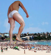 crush collage giant beach buildings sand houses sky raised_foot crowds implied_crush giulio_10