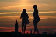 drawing giantess collage city skyline giantesses e10 night silhouette