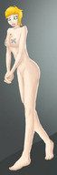 nude blonde color tongue saliva green_eyes jj-psychotic nipple_covers between_breasts