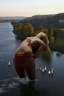 giantess collage blonde swimsuit water e10 lake