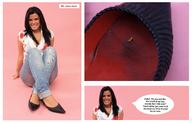 collage brunette smiling in_shoe story shrunken_men shrunken_man mr_moo_moo looking_at_viewer panels
