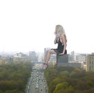 giantess collage city blonde skyline skyscraper highway e10 streets