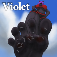 drawing crush feet anthro color soles purple_hair cruel point_of_view stuck_to_foot imminent_crush