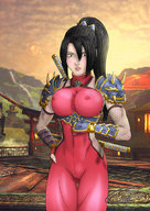 drawing nipples black_hair color soul_calibur tights shrunken_men shrunken_man underneath ninja swords guilherme_gabarrao taki kunoichi