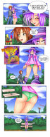 drawing giantess panties small_man upskirt comic color butt small_men butt_crush purple_hair red_eyes shrunken story witch punishment cramous