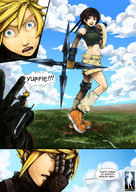 growth mega comic destruction brunette final_fantasy brown_eyes story cloud yuffie_kisaragi giantessfan warrioress