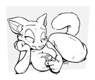 breasts gentle giantess small_man furry monochrome ducky looking_at_tiny