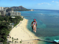 giantess collage city swimsuit beach