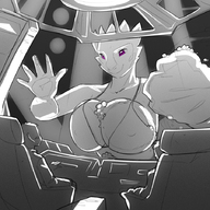 drawing gentle giantess furry alien monochrome cleavage bra wet huge_breasts purple_eyes smiling lizard ducky spaceship mini_giantess wash bikini_top in_car car_wash scalie looking_at_tiny