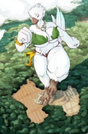 bikini drawing giantess white_hair crush landscape furry tail wings anthro color large_breasts destruction claws barefoot bra green_eyes underwear high_angle ducky thong foot_crush village forest bust bird smoke clouds thighs outdoors nature claw necklace bird_girl avian beak leaves talons bare_legs leaf_bra bare_midriff