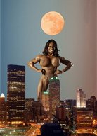 breasts collage nude city mega smiling posing moon unknown_artist muscles skyscraper dark_skin athletic sky looking_at_viewer evening city_lights yvette_bova