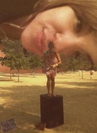 giantess collage mega long_hair beach brunette brown_eyes lips lying_down trees