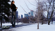 collage small_man city buildings brunette wonderslug snow streets outdoors winter looking_at_viewer vehicle_crush jaime_koeppe