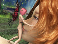 gentle handheld fairy shrunken_woman oral_sex outdoors digital_render