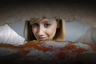 giantess collage vore blonde shrunken_men entrapment sandwich food_play garcia_accasbel point_of_view