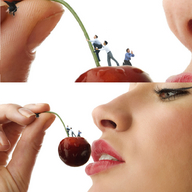 vore lips shrunken_men red_lips fruit cherry