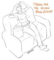 drawing vore monochrome barefoot sitting popcorn shrunken_people sofa spokle mass_vore