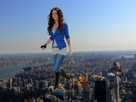 giantess collage city destruction brunette celebrity fire walking smoke