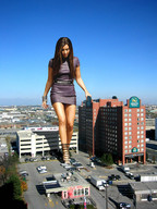 giantess crush collage city celebrity dress legs skyscraper streets vehicles tan parking_lot venomm ashley_tisdale platform_sandals