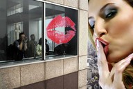 giantess collage city kissing skyscraper lipstick