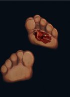 crush collage feet blood gore under_foot