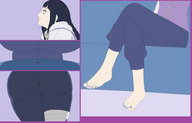 comic color barefoot butt_crush sitting unaware ninja sofa naruto_uzumaki hinata_hyuga