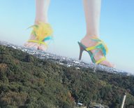 giantess crush collage feet giga city destruction high_heels asian sandals skyscraper