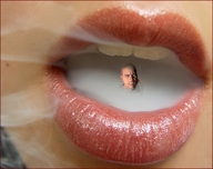 collage mouth slave lips shrunken_men shrunken_man lipstick smoke smoke_slave
