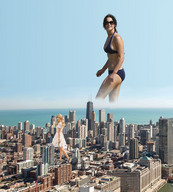 collage giga city mega blonde swimsuit ocean brunette dress walking skyscraper sunglasses looking_at_viewer chicago taylor_swift wading jennifer_lawrence kosmita