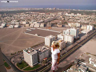 giantess collage city blonde walking