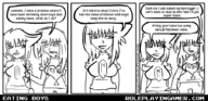 vore comic monochrome handheld shrunken_man english big_hips roleplayingamer