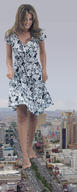 giantess crush collage city blonde brunette dress walking people streets vehicles curly_hair crowds