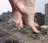 collage destruction toes barefoot pedicure giantess_feet