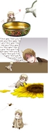 drawing blonde color short_hair panels affection no_background bee sunflower