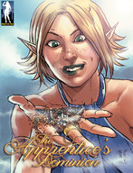 drawing giga blonde color destruction handheld green_eyes elf dress town sky giantessfan cover_page pointed_ears