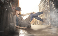 giantess collage city red_hair streets hat