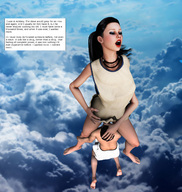 mini_giantess amazon female_domination oral_sex clouds sky forced floating redfiredog digital_render