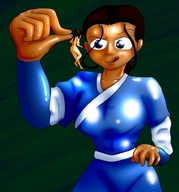 drawing giantess color blue_eyes handheld shrunken_woman avatar katara avatar_the_last_airbender