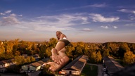 giantess collage blonde barefoot buildings soles lying_down sky trees looking_at_viewer eci999