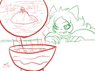 drawing small_man color cat_ears food bowl zoom homestuck twisted_persona karkat_vantas meulin_leijon