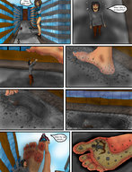 drawing giantess crush city comic color barefoot foot_crush haruhi_suzumiya unaware giantesses under_foot riviera4