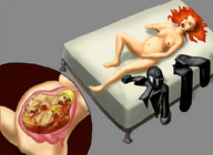 drawing nude vore color digestion gore lying_down shrunken_man postvore inside_stomach